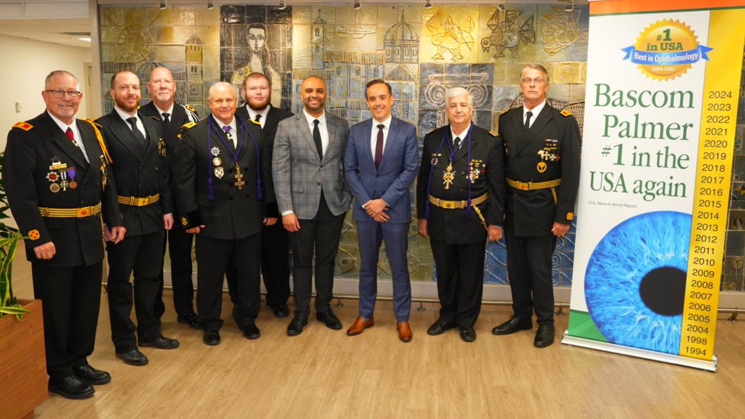 Knights Templar Eye Foundation grant presentation at Bascom Palmer Eye Institute