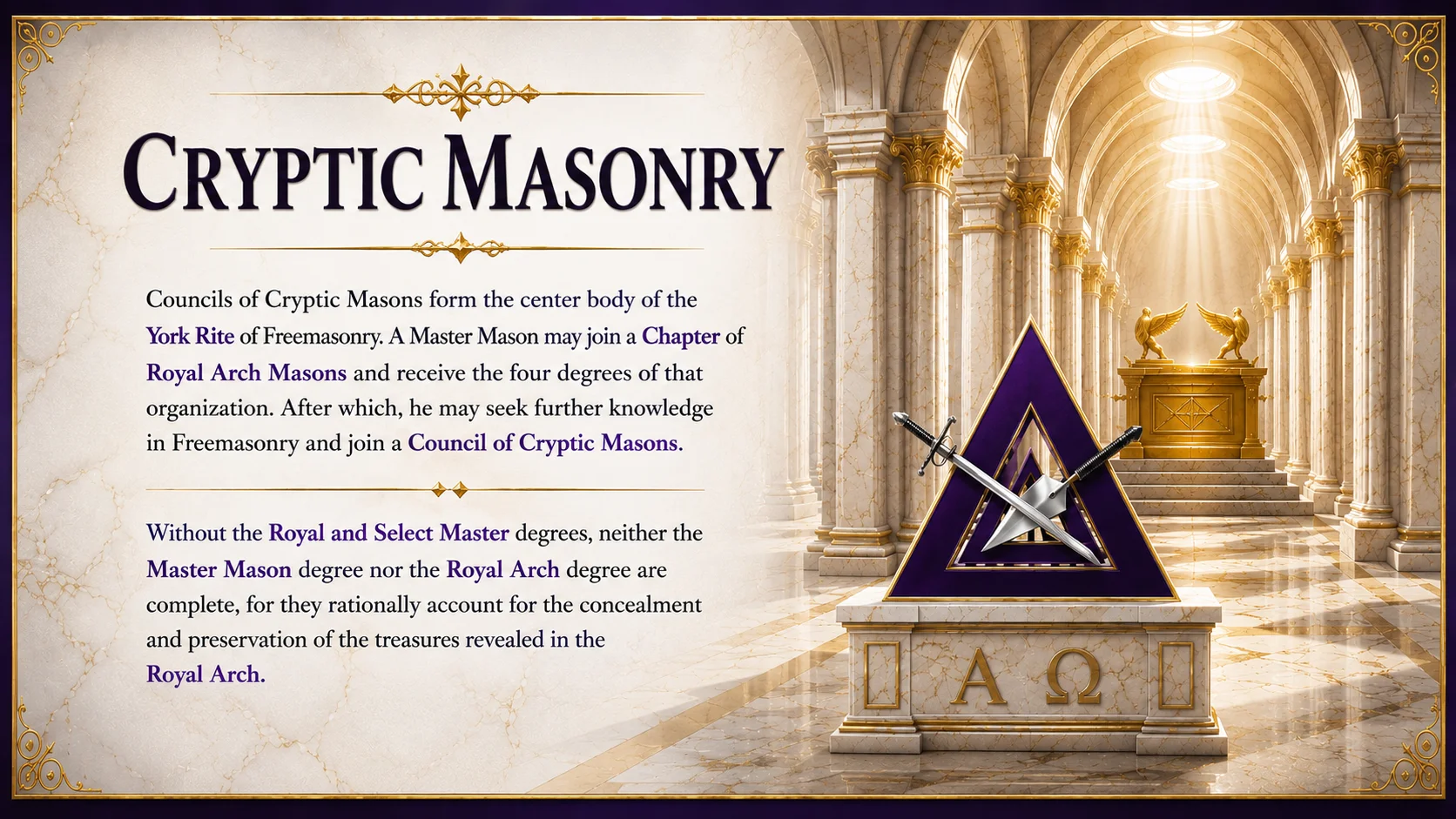 Cryptic Masonry and the Council of Royal and Select Masters