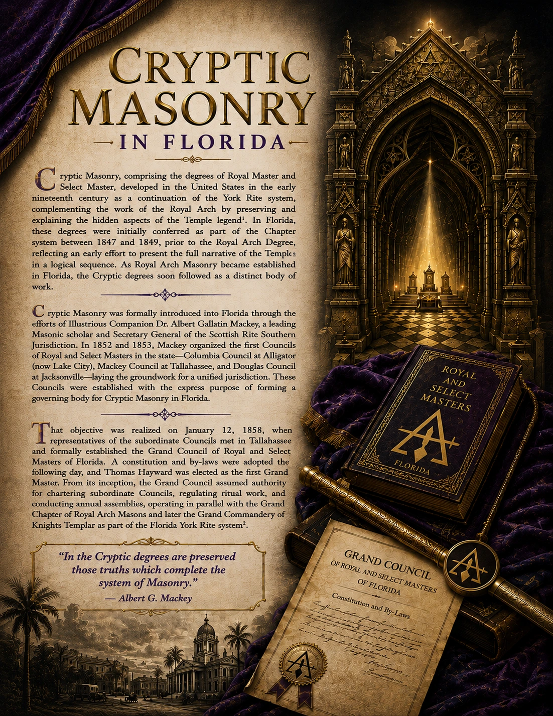 History of Cryptic Masonry in Florida, part one